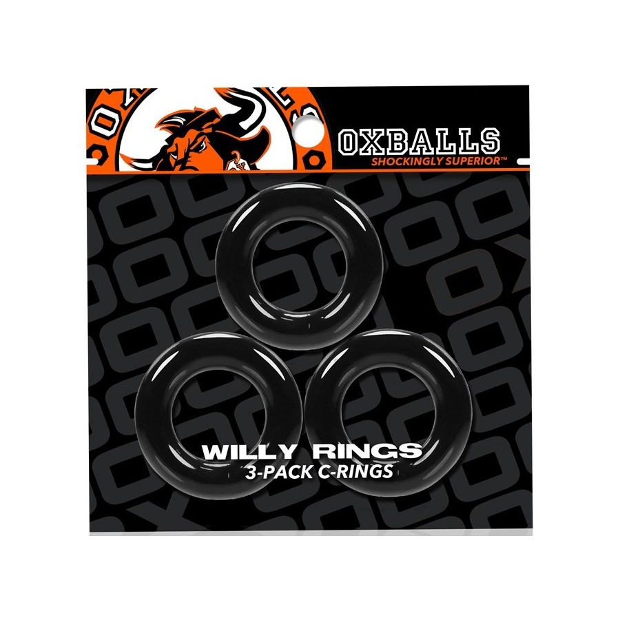 Lot De 3 Cockrings Oxballs WILLY RINGS Noir – Image 2