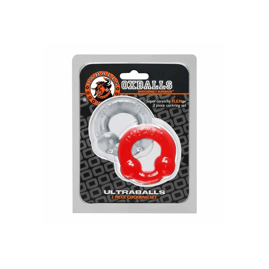 Pack Cockrings Ultraballs Oxballs Gris - Rouge – Image 3